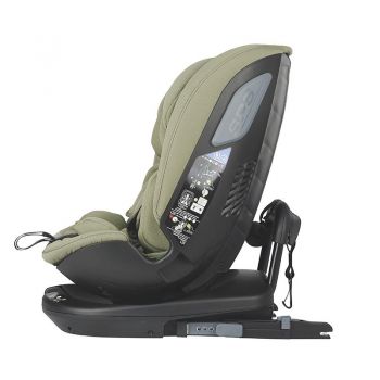 Scaun auto rotativ cu isofix Coccolle Velsa iSize Evolutiv, 40-150 cm sau 0-36 kg, Protectie impact lateral SPS, Tetiera si insert pentru bebelusi, Top Tether, 4 trepte de reglaj spatar, Centuri in 5 puncte, Omologat R129, Moss Green