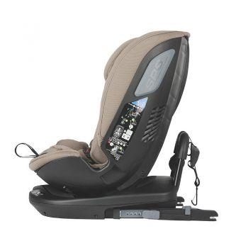 Scaun auto rotativ cu isofix Coccolle Velsa iSize Evolutiv, 40-150 cm sau 0-36 kg, Protectie impact lateral SPS, Tetiera si insert pentru bebelusi, Top Tether, 4 trepte de reglaj spatar, Centuri in 5 puncte, Omologat R129, Taupe Brown