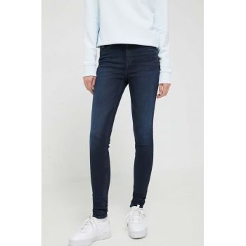 Tommy Jeans jeansi femei, culoarea albastru marin