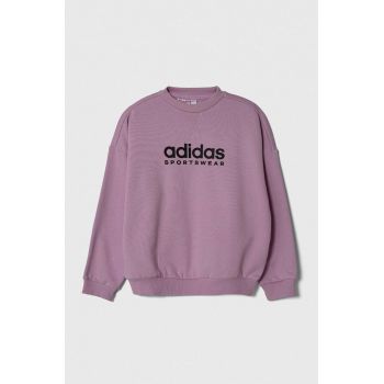 adidas bluza copii culoarea violet, cu imprimeu