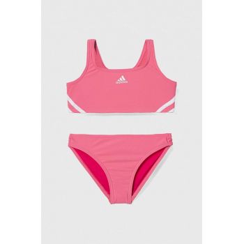 adidas Performance costum de baie pentru copii din două piese culoarea roz