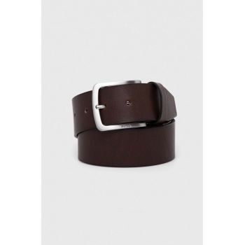 BOSS curea de piele barbati, culoarea negru