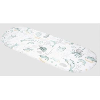 Husa de bumbac Nichiduta cu elastic pentru salteaua de landou Mint Ocean ieftin