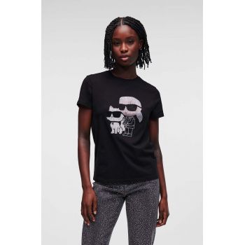 Karl Lagerfeld tricou din bumbac culoarea negru