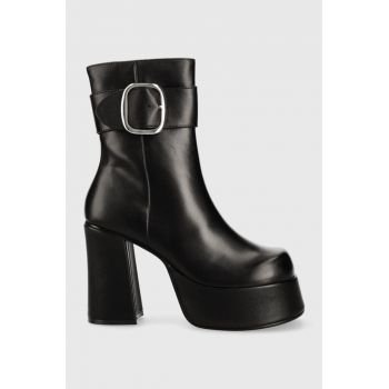 Steve Madden cizme de piele Siren femei, culoarea negru, cu toc drept, SM11002628