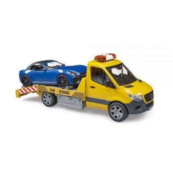 Bruder - vehicul de tractare mercedes benz cu sirena si vehicul 02675 Bruder