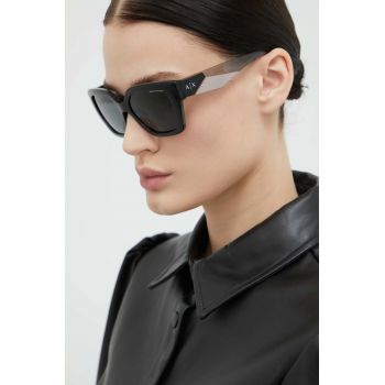 Armani Exchange ochelari de soare femei, culoarea negru