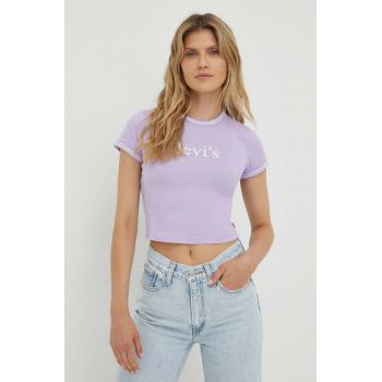 Levi's tricou din bumbac culoarea violet