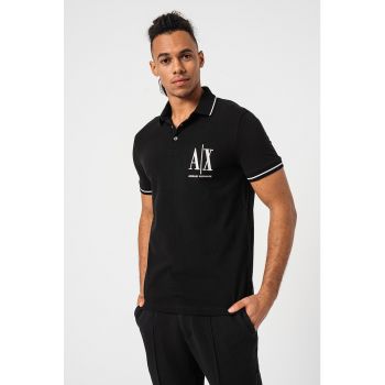 Tricou polo din bumbac cu broderie logo