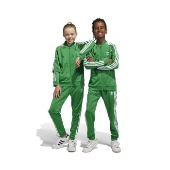 adidas Originals pantaloni de trening pentru copii culoarea verde, cu imprimeu