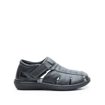 Pantofi barbati casual de vara din piele naturala,Leofex - 928 negru