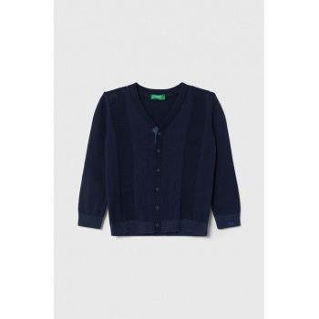 United Colors of Benetton cardigan din bumbac pentru copii culoarea albastru marin, light