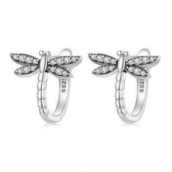 Cercei din argint Silver Dragonfly