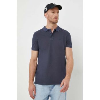 Joop! polo de bumbac culoarea albastru marin, neted ieftin