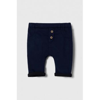 United Colors of Benetton pantaloni bebe culoarea albastru marin, neted