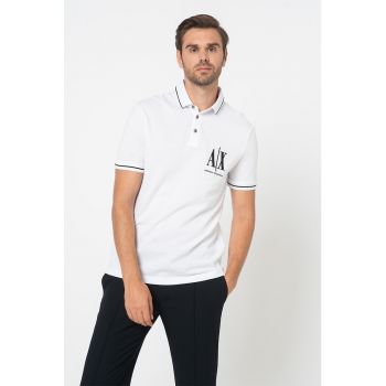 Tricou polo din bumbac cu broderie logo