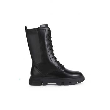 Geox botine D VILDE H femei, culoarea negru, cu toc plat, D26UAH 085KB C9999