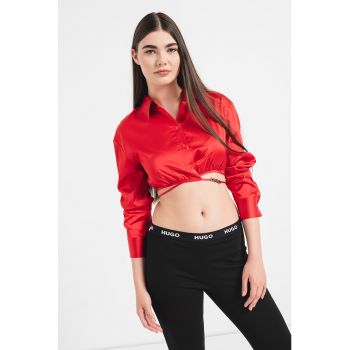 Camasa crop din satin