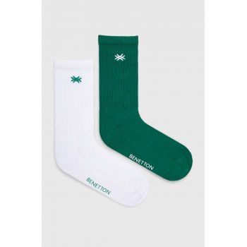 United Colors of Benetton sosete 2-pack culoarea verde