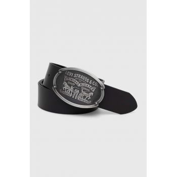 Levi's curea de piele culoarea negru