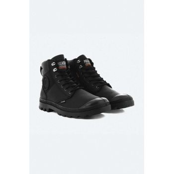 Palladium pantofi Pampa Shield Wp+ Lth barbati, culoarea negru