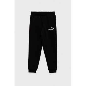 Puma pantaloni de trening pentru copii culoarea negru, neted