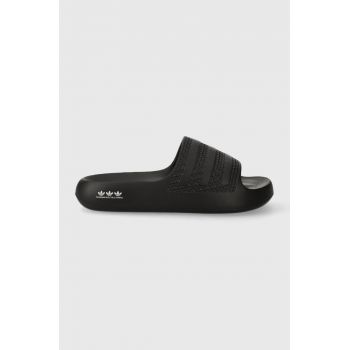 adidas Originals papuci Adilette Ayoon femei, culoarea negru, cu platforma