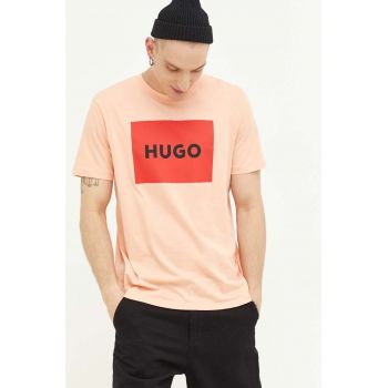 HUGO tricou din bumbac culoarea roz, cu imprimeu 50467952 ieftin