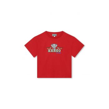 Kenzo Kids tricou de bumbac pentru copii culoarea rosu, cu imprimeu