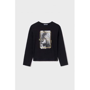 Mayoral longsleeve din bumbac pentru copii culoarea negru