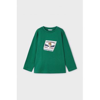 Mayoral longsleeve din bumbac pentru copii culoarea verde, cu imprimeu