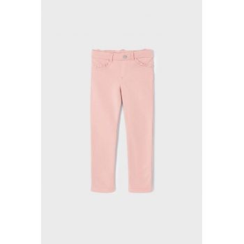 Mayoral pantaloni copii culoarea roz, neted