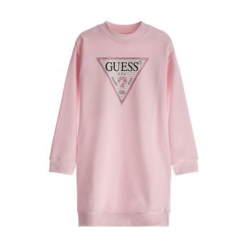 GUESS - Rochie cu decolteu la baza gatului si aplicatii de strasuri