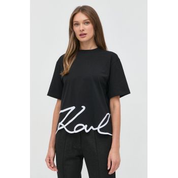 Karl Lagerfeld tricou din bumbac culoarea negru