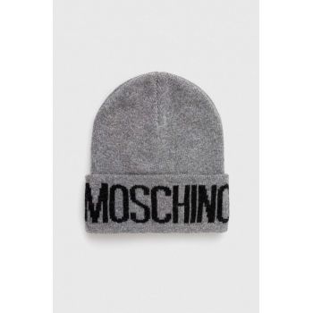 Moschino caciula de lana culoarea gri