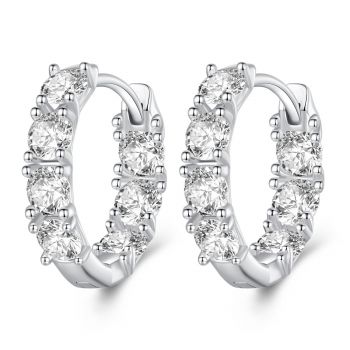 Cercei din argint Double Crystal Hoops