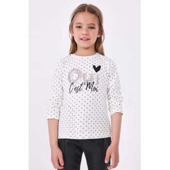 Mayoral longsleeve din bumbac pentru copii culoarea bej