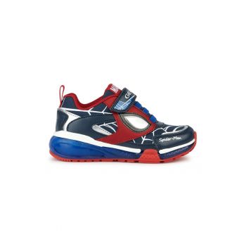 Pantofi sport cu velcro si model Spiderman