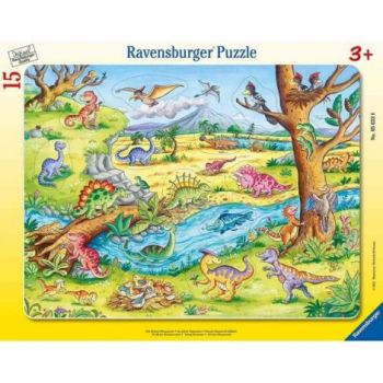 Puzzle Tip Rama Dinozauri, 15 Piese