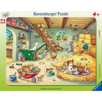 Puzzle Tip Rama Grajd Cu Animalute, 12 Piese