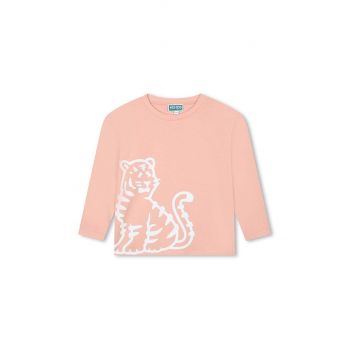 Kenzo Kids longsleeve din bumbac pentru copii culoarea roz