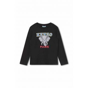 Kenzo Kids tricou culoarea negru, cu imprimeu