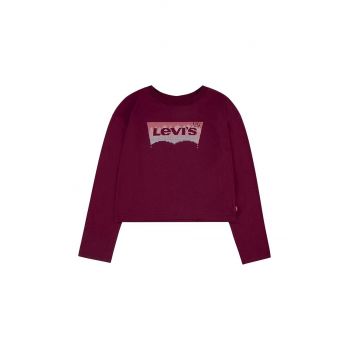 Levi's longsleeve din bumbac pentru copii culoarea rosu