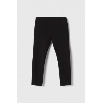 United Colors of Benetton leggins copii culoarea negru, melanj