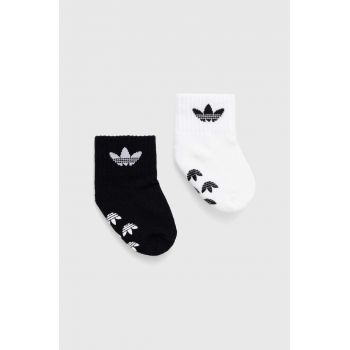 adidas Originals sosete copii 2-pack culoarea negru