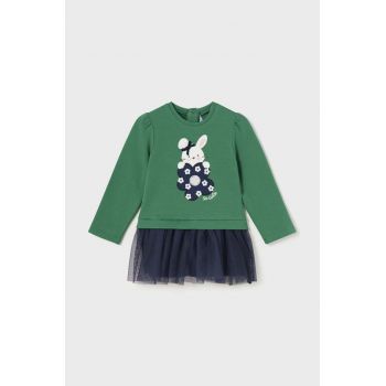 Mayoral rochie bebe culoarea verde, mini, evazati