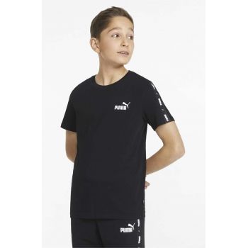 Puma tricou de bumbac pentru copii Ess Tape Tee B culoarea negru, cu imprimeu