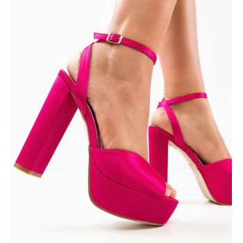 Sandale cu toc Gustavo Fuchsia