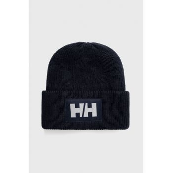 Helly Hansen căciulă HH BOX BEANIE culoarea bleumarin, din tricot gros 53648 ieftina