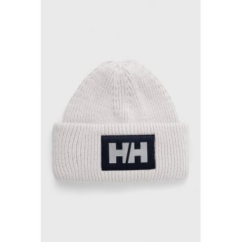 Helly Hansen căciulă HH BOX BEANIE culoarea gri, din tricot gros 53648